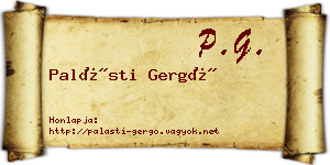 Palásti Gergő névjegykártya